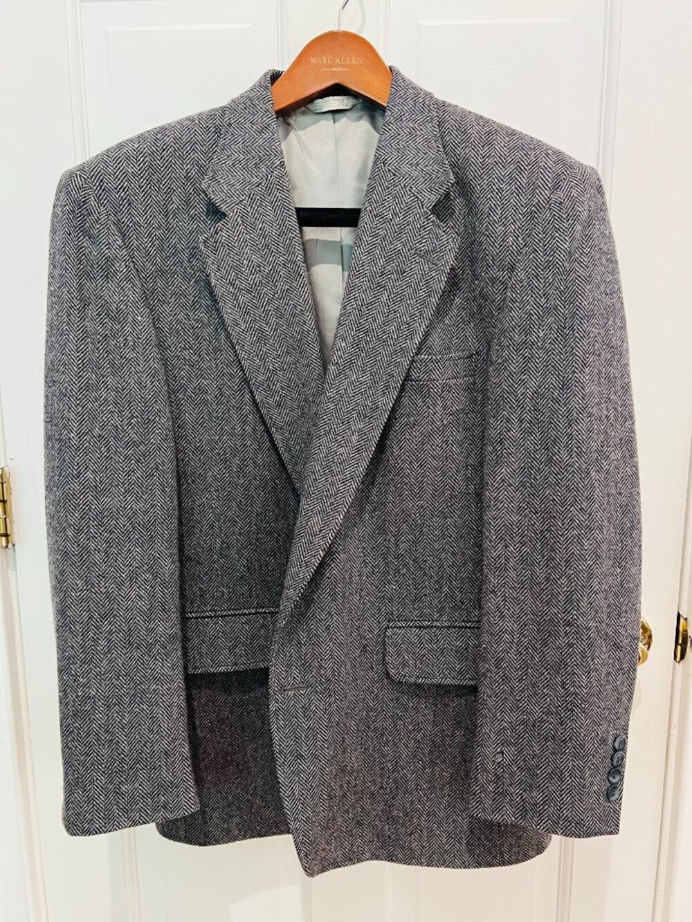 Vintage USA MADE 42R  100% Wool Heavyweight Tweed Blazer Sport Coat - Picture 13 of 16